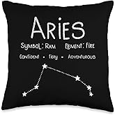 Vintage Distressed Aries Symbol Zodiac Sign Birthday Gift Throw Pillow