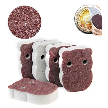 Leoie 5pcs Emery Sponge Clean Dishwashing Sponge Super Derusting Cleaning Wash Pot Brush