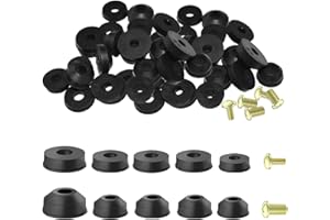 58 Pieces Flat and Beveled Faucet Washers and Brass Bibb Screws Assortment, HONSNKS Faucet Washers for Repairing Faucet Leak