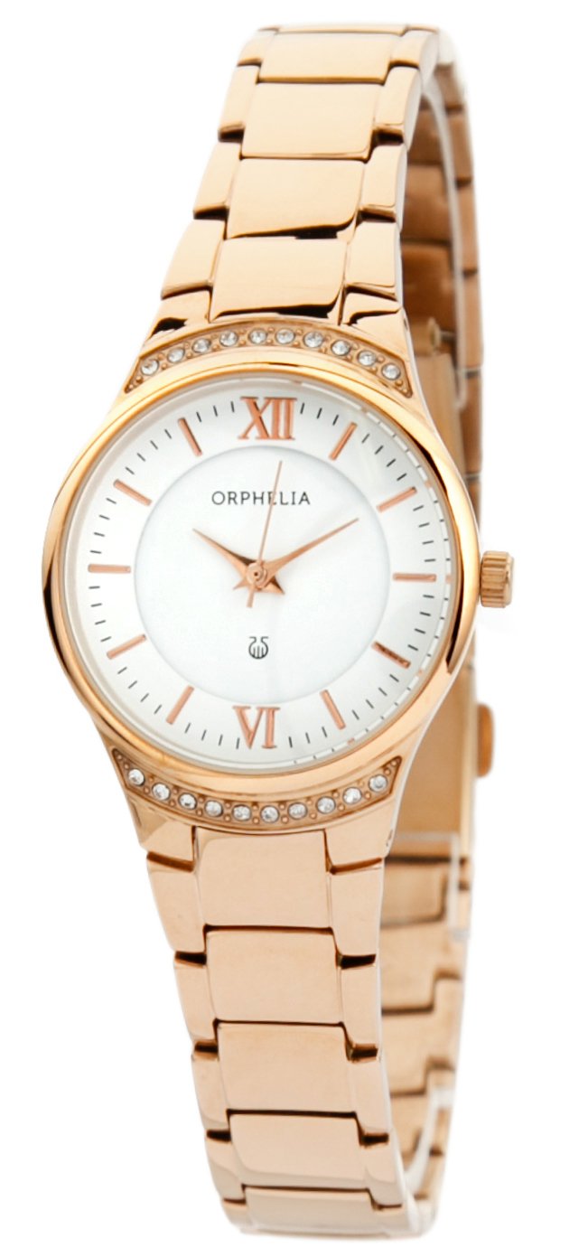 Orphelia Women's Quartz Watch with White Dial Analogue Display and Silver Stainless Steel