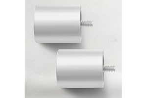 IFELS Black End Cap Finials for Curtain Rods of 7/8 and 1 Inch Diameter, Modern Window Treatment Finials Set of 2 (A2,White,2 Pack)