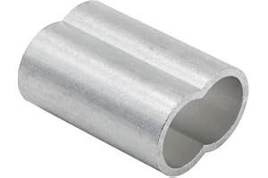 Swage Right Aluminum Fiber Rope Swage Sleeves Clip & Ferrules – Oval Duplex Fiber Rope Cable Crimping Loop Fittings 1/4" Wire