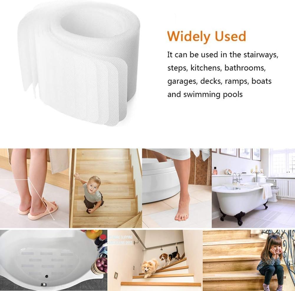 BangShou 15-Pack Non-Slip Stair Treads 3.9" x 23.6", Self-Adhesive Transparent Tape, Anti-Slip Step Strips - Image 5