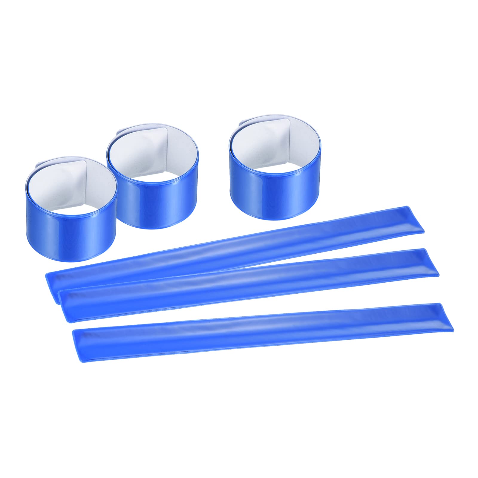 PATIKIL Reflective Bands, 6 Pcs High Visibility Reflective Arm Wrist Ankle Band Safety Reflector Strips for Night Running Cycling, Blue