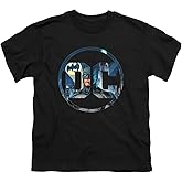 Popfunk Batman Logo Kids Youth T-Shirt & Stickers - Black - Small