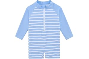 uideazone Baby Toddler Boys Zipper Rash Guard Swimsuit UPF 50+ One Piece Beach Swimwear Bathing Suits 3-36 Months
