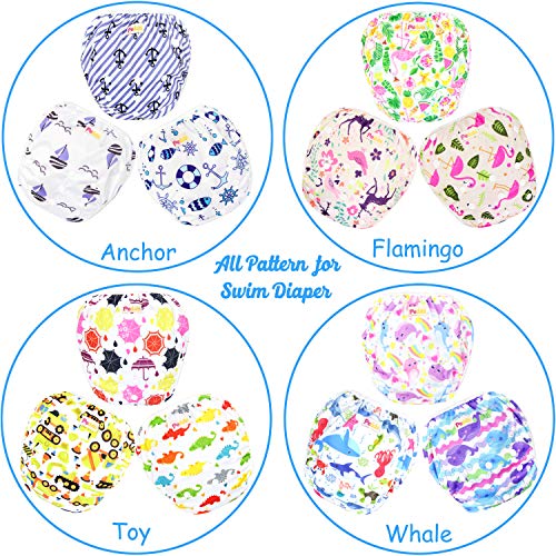Pedobi Reusable Baby Swim Diapers, Adjustable Diaper Swim for Toddlers 9 months - 3 years old, 3 Pack for Swimming Lessons (Anchor, Large) - Thumbnail 4