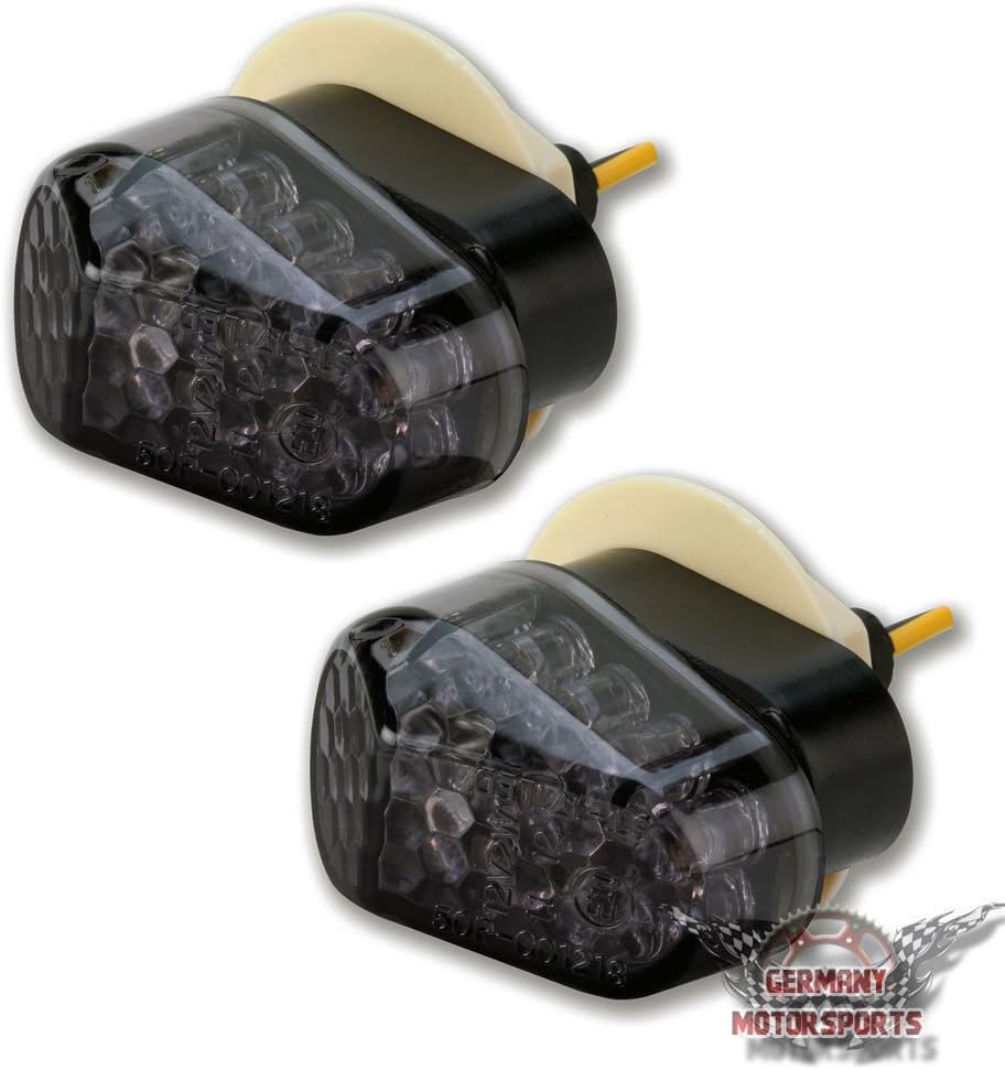 LED Motorcycle Mini Micro Flasher Costume Yamaha R1, R6, FZ1 FZ6 XJ6 R125 Black Tinted Minibli NKER 1 Pair