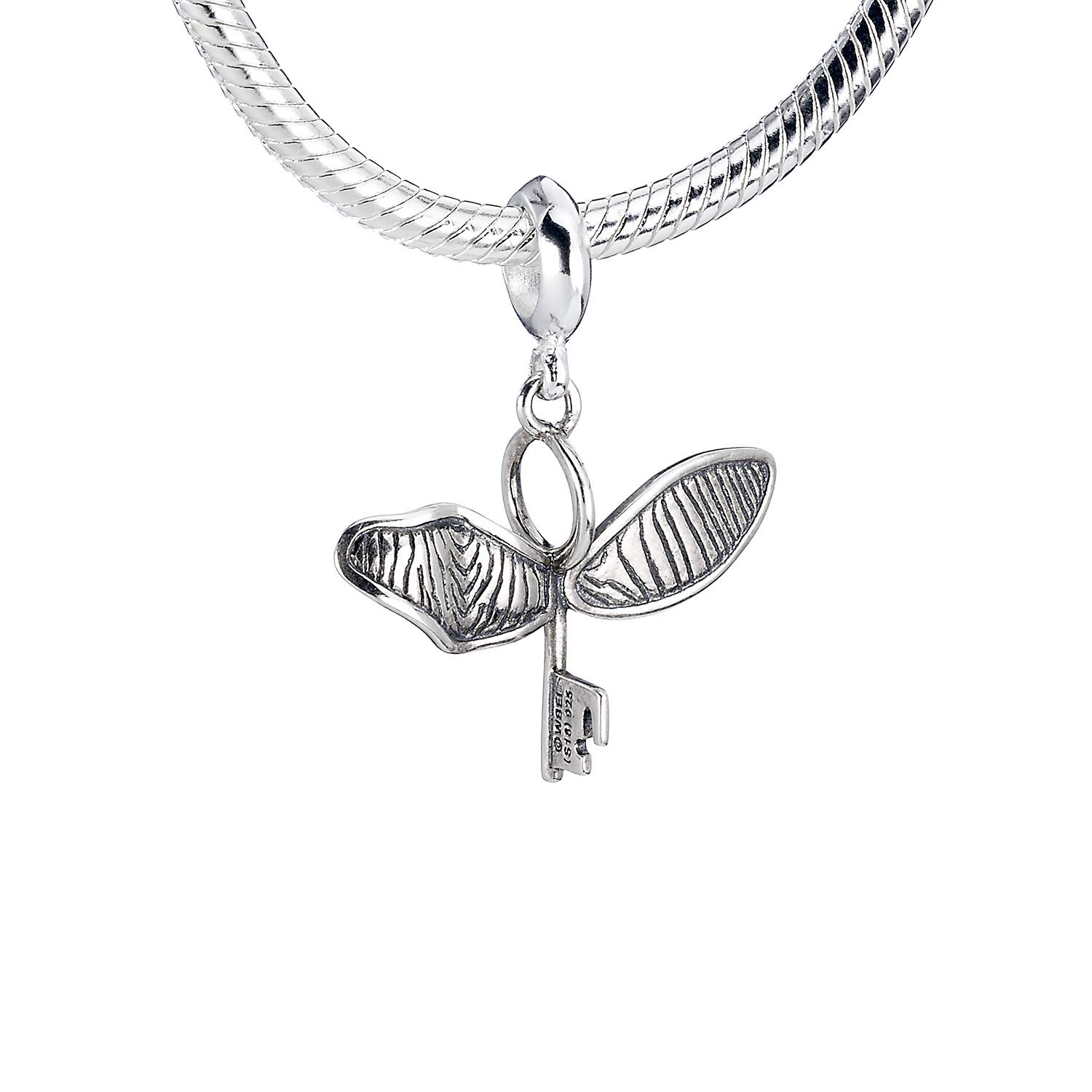 Harry Potter Official Sterling Silver Flying Key with Broken Wing Slider Charm by The Carat Shop