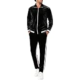 RPOVIG Velour Tracksuit Sweatsuit Velvet:Men's Jogging track suit 2 Pieces Set Zip Up Sweatshirts Jacket Pants With Pockets