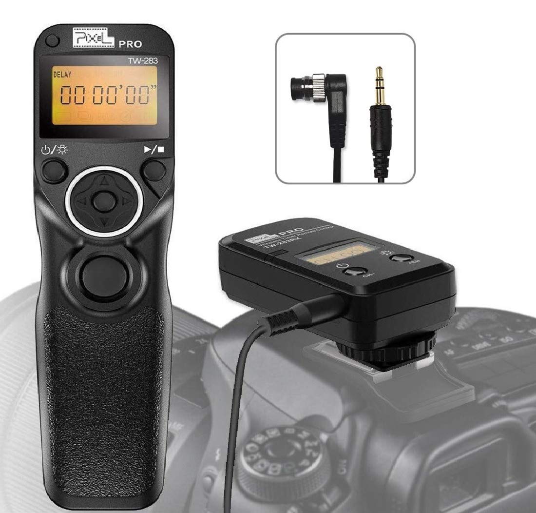 Pixel Wireless Timer Intervalometer Camera Release Remote Control TW-283 DC0 for Nikon Z8, Z9, D3, D4, D5, D6, D800, D850, D800E, D810, D810A, D700, D500, D300, D200, F6, F100, F5, F90X, D1X, D2H, D3X