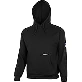 Oberon Hi Vis FR Hoodie for Men - ANSI Class 3, Arc Rated | Cotton Safety Jacket - Arc Flash PPE Category 2, 14 Cal - Electricians, Welding - Reflective Yellow, Black Zip-Up or Hoodie