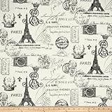 Premier Prints French Stamp Twill Grey Fabric By The Yard