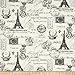 Premier Prints French Stamp Twill Grey Fabric By The Yard