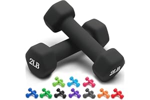 Portzon Weights Dumbbells 10 Colors Options Compatible with Set of 2 Neoprene Dumbbells Set,1-15 LB, Anti-Slip, Anti-roll, Hex Shape