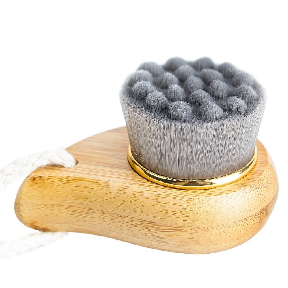 Rosette Bamboo Charcoal Fiber Face Brushes Soft Facial Cleanser Facial Skin Care Tool pore cleaner Exfoliate Brush Bamboo Handle (gray): Beauty