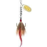 Dr.Fish Musky Spinner, 2/3oz 7" Bucktail Fishing Lure French Blade | Freshwater Bucktail Spinner Bait with Stainless Shaft &amp; Beads, Bronze Treble Hooks for Musky, Pike, Catfish