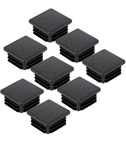 Jetec 20 Pack 2x2 Square Tube End Caps - Black Plastic Plugs For Fence Posts, Chairs & Tubing (2 Inch)