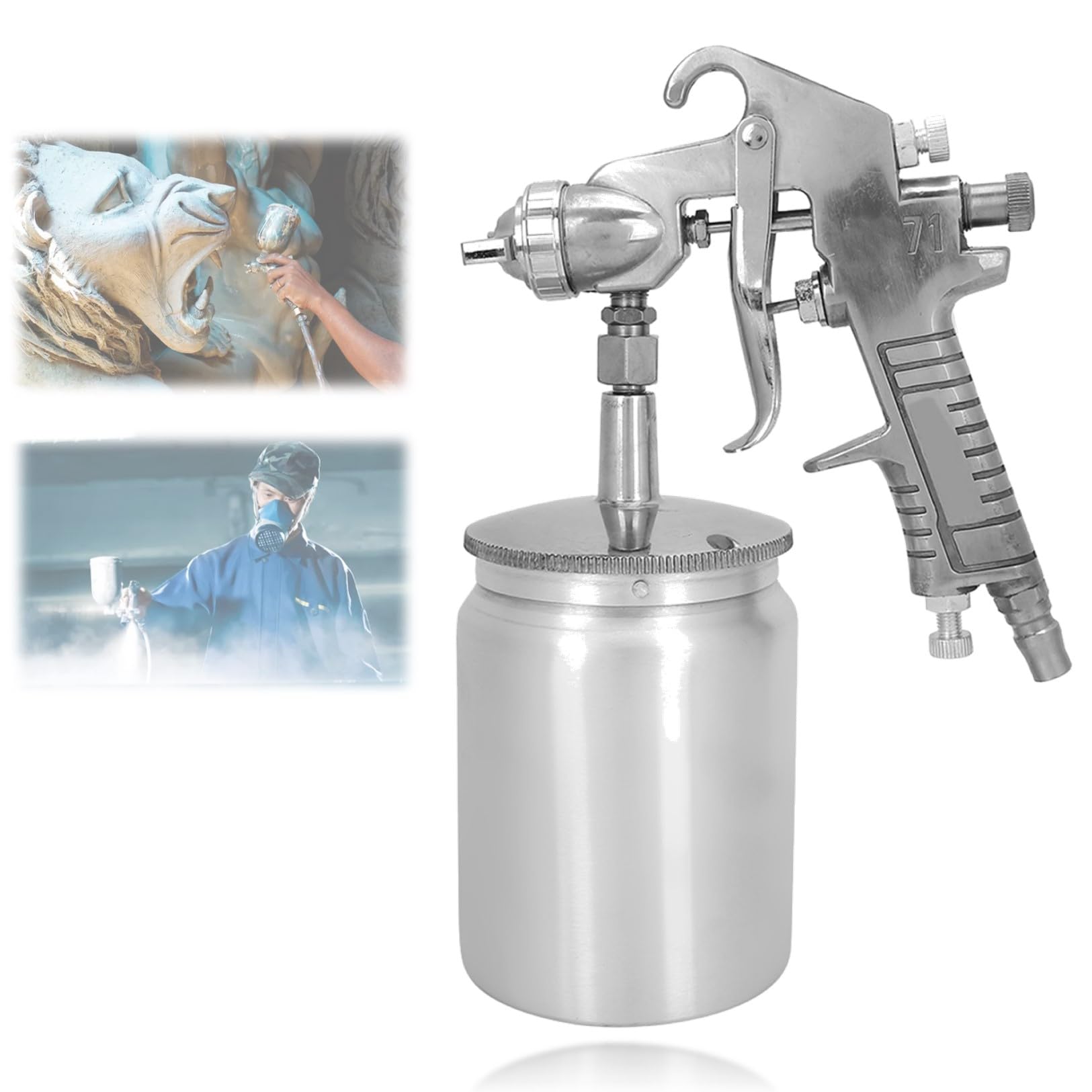 Glaze Paint Spray Gun Stainless Steel Ceramic Art Painting Sprayer with 1.5mm Diameter Nozzle,Paint Spray Gun for Ceramic Glaze Spraying, Mold Coloring, Paint Spraying