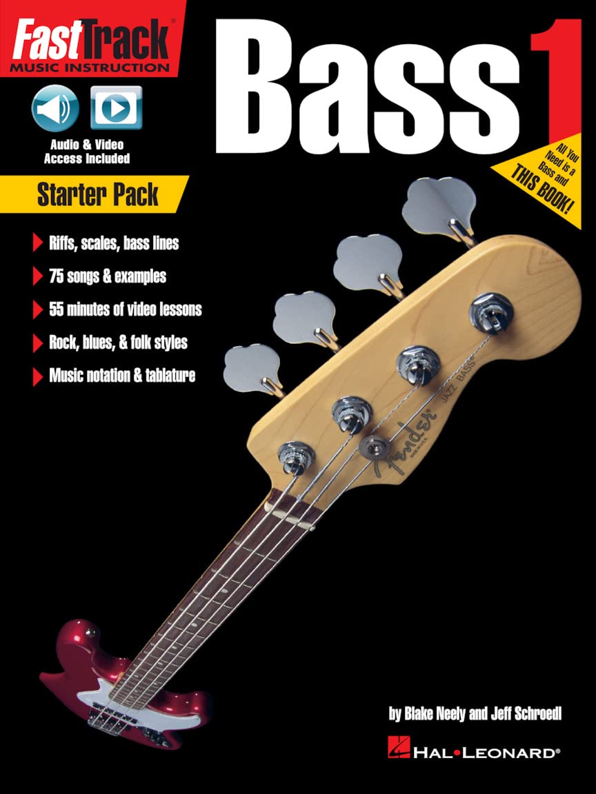 FastTrack Bass Method: Starter Pack (Book/Online Audio & Video): Includes Book 1 with Online Audio and Video (Fast Track Music Instruction)