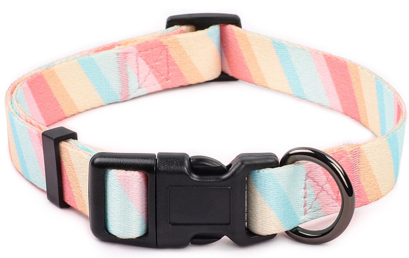 COSYHOMELONDON Dog Collar for Small Dogs, Cute Small Medium Large Dog Pet Collar, with Patterns, Soft Adjustable for Boy Girl Female Male Puppy Dog Collar (Marshmallon, m)
