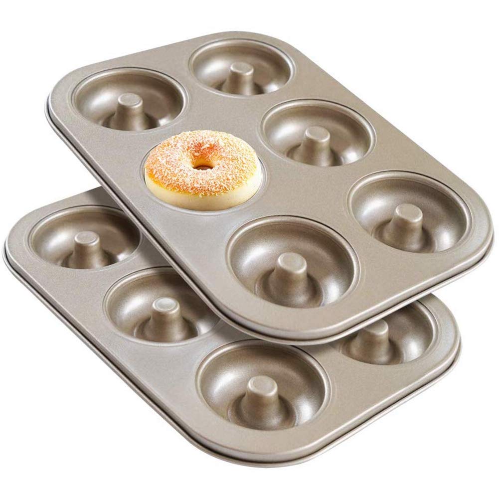 Madeleine , Non-Stick Donut , 6 Doughnuts Mould Carbon Steel Donut Baking , Donut Baking Bag Bakeware 2 Pieces