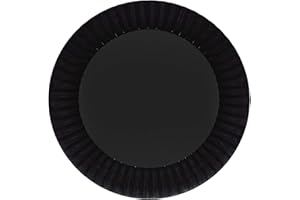 Party Essentials Deluxe Quality Hard Plastic 70 Count Round Party/Salad Plates, 7-1/2-Inch, Black
