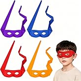 Baysowmaytow 4Pcs Halloween Costume Eye Mask, Funny Halloween Hero Masquerade Mask, Turtle Eye Masks, Cosplay Dress Up Party Accessories
