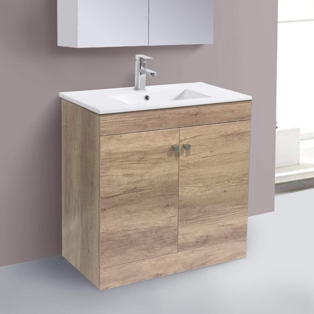 NRG Minimalist 800mm Bathroom Vanity Basin Unit Storage Sink