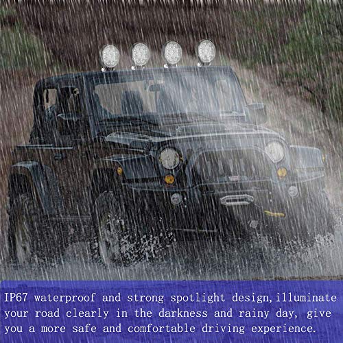 2pcs 42W Flood Light Off Road Lights Fog Lights Driving Roof LED Light Bar Pod Work Light for ATV UTV SUV Truck Boat 3.3inch 4200Lm Round