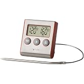 Taylor Digital Wired Probe Thermometer with Programmable Temperature | Stainless Steel Oven-Safe Meat Thermometer, 32 to 482 Degrees F, 4-Foot Braided Cord, Batteries Included