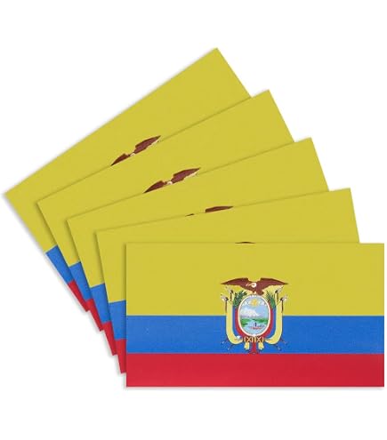 Ecuador-Flaggen Aufkleber, 2 Stück - Wetterfeste Vinyl-Aufkleber (ca. 7,5x5 Cm) Für Auto, Fahrrad & Mehr
