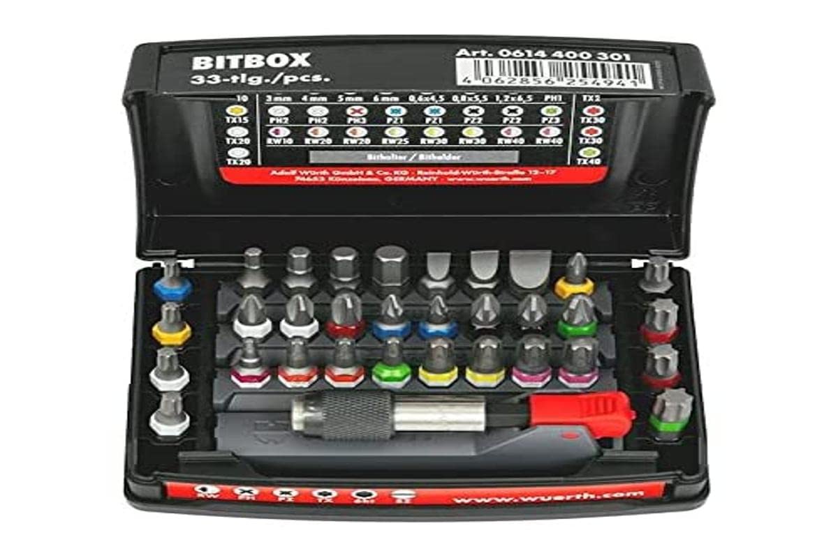Wurth Würth 0614400301 33-Piece Bit Set Magnetic Bit Holder