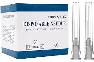 Ceomor 100Pack 27Ga 1 inch Luer Lock Industrial Dispensing Accessories, Individually Packaged for Scientific, Industrial Disp