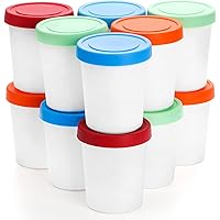 Peohud 12 Pack Mini Ice Cream Containers, 6oz Freezer Storage Tub with Silicone Lids Individual, Reusable Freezer Storage Con