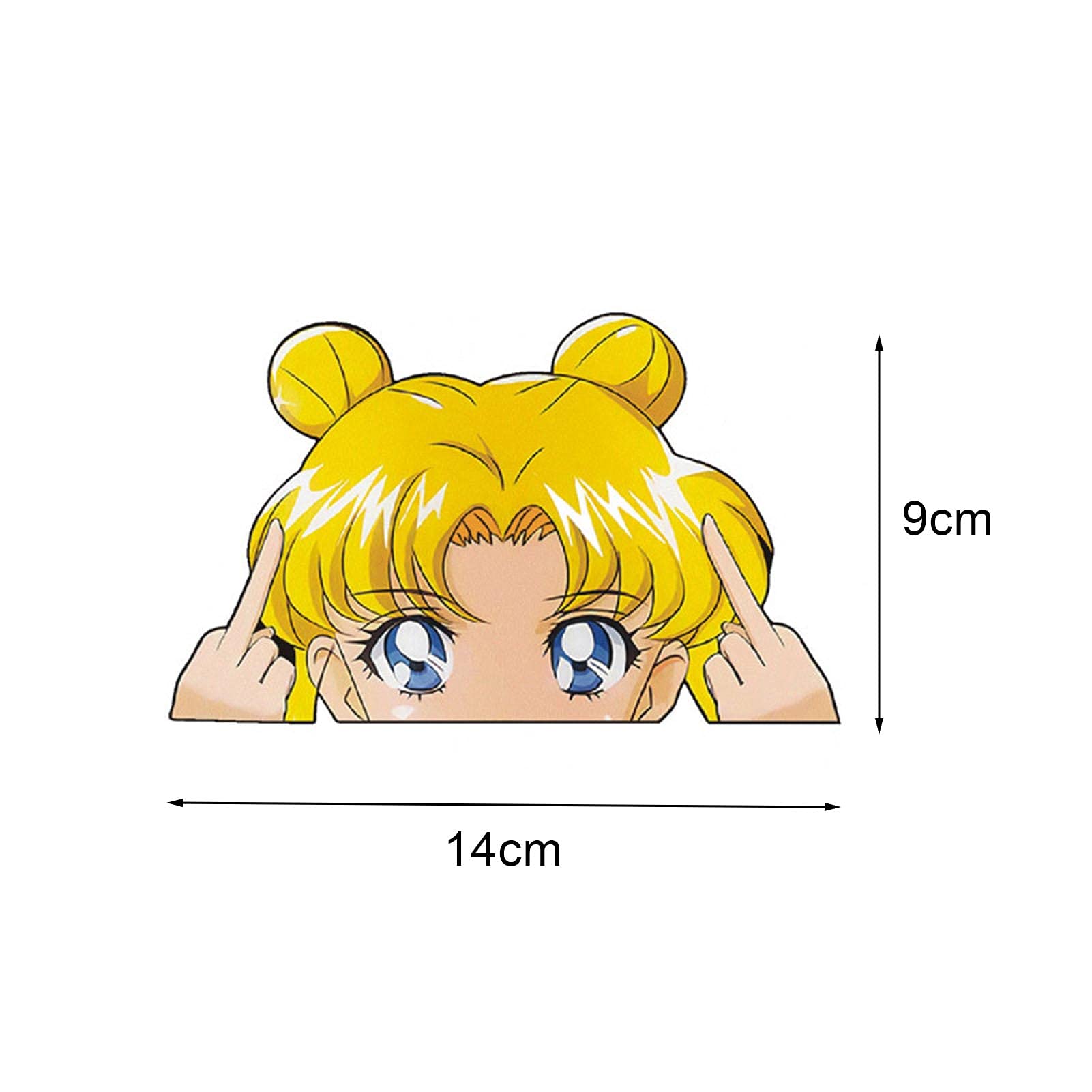 ALTcompluser Anime Autoaufkleber Sailor Moon Car Sticker Auto Fenster Tuning Vinyl Aufkleber(Tsukino 14x9 cm)