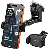 APPS2Car 3-in-1 Car Phone Mount for Dashboard, Windshield &amp; Air Vent | Fits iPhone 17/16/15 Pro Max &amp; Samsung. Supports thick cases, Not obstruct the camera. 360&deg; rotate, anti-UV, one-hand adjust.