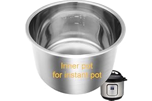 SIIREEMUU Stainless Steel Inner Pot for Instant Pot 6QT, Upgrade Replacement Pot for Instant pot 6 quart, Food Grade 304 (18/8) Stainless Steel Cooking Pot with Thick Bottom, Non-Toxic (No Teflon)