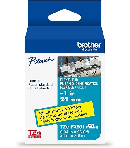 BROTHER TZeFX251 Laminated Flexible ID Tape, 1-Inch, Retail