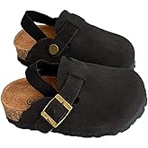 Kids Suede Clogs Toddler Clogs Boys Girls Sandals Cork Adjustable Buckle Mules