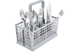 Noa Store Universal Dishwasher Silverware Basket with 7 Compartments and Handle - Ideal for Organizing Cutlery - Silverware Drainer Basket for Kitchen Clean Up - Compatible with Baby Bottles and More