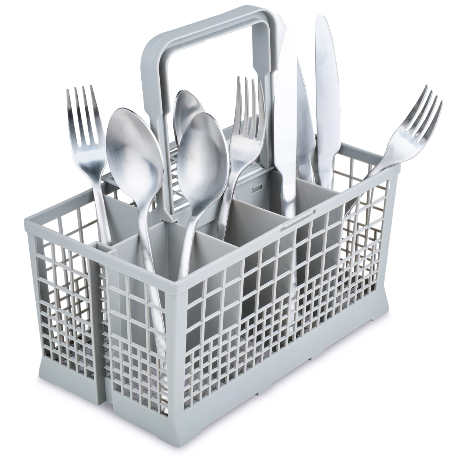 Photo 1 of Noa Store Universal Dishwasher Silverware Basket with 7 Compartments and Handle - Ideal for Organizing Cutlery - Silverware Drainer Basket for Kitchen Clean Up - Compatible with Baby Bottles and More
