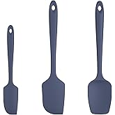 U-Taste Silicone Spatula Set, 600ºF High Heat Resistant, Seamless Food Grade Flexible Rubber Kitchen Cooking Mixing Baking Scraper for Nonstick Cookware Set of 3 (Midnight Blue)