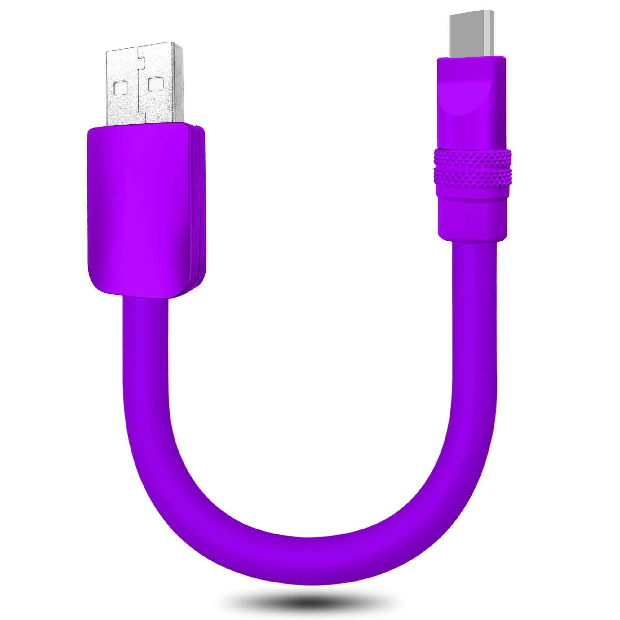 Photo 1 of GentsStride Cute Chubby - Power Bank Friendly Cable Short USB Charging Cable Thick Silicone Charge Cord Phones Tablets USB-C to USB A Cable, Purple+Purple, USB-A to Type-C, 20 inch
