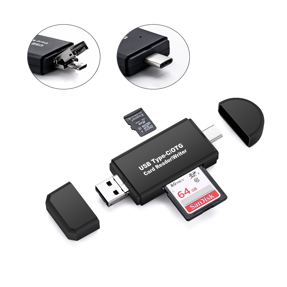 Vanja Lector de Tarjetas SD Micro SD USB Tipo C Adaptador Micro