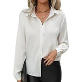 Satin Silk Button Down Shirts for Women Dress Shirts Long Sleeve Blouses Womens Shirts