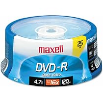 MAXELL DVD-R 4.7 RECORDABLE (Spindle Case) - Spindle 25 Blank DVD