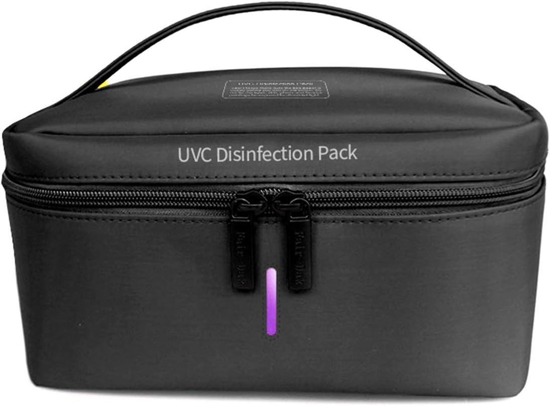 Mositto UVC Portable Sterilization Bag, Multifunctional LED Ultraviolet Disinfection Bag Space Saver Bags Sanitizer Cleaner Portable Sterilizer Bag (Black)