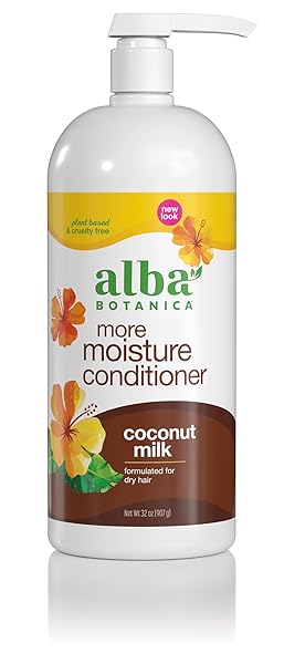 ALBA BOTANICA MORE MOISTURE CONDITIONER, COCONUT MILK, 32 OZ (PACKAGING MAY VARY)