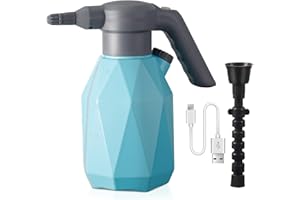 AMYWMS 2L Electric Spray Bottle Rechargeable Battery Powered Sprayer Plant Mister 0.5 Gal with Adjustable Nozzle for Garden, Fertilization, Cleaning, Indoor Watering Can for Plants Blue